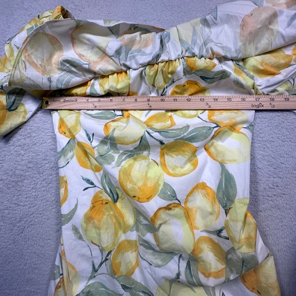 Betsey Johnson Off‎ Shoulder Lemon Print Ruffle Dress Women's 14 Summer Casual - Picture 7 of 10